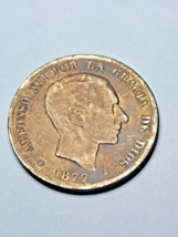 Spain 1877 10 Centimos CIR. Coin # 23 - $9.89