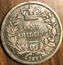 1851 UK GB GREAT BRITAIN SILVER SHILLING COIN - £115.58 GBP