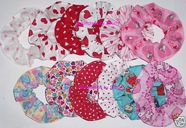 Hair Scrunchie Valentines Day Fabric Scrunchies by Sherry Hearts Kisses ... - $6.99