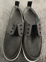 NWOT Men&#39;s Muk Luks Sz 10 Casual Canvas Lace Up Shoes  loafers Gray - £15.80 GBP