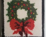 Bucilla Wreath Christmas Latch Hook Pillow Kit 10&quot;x10&quot; Vintage Pattern 1... - $24.74