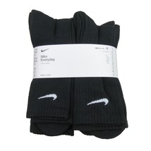 Nike Everyday Cushioned Crew Socks Mens Size 12-15 Black (6 Pack) NEW SX... - $30.19