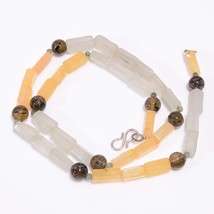 Dot Quartz Aventurine Chalcedony Gemstone Beads Necklace 3-14 mm 18&quot; UB-8130 - £7.82 GBP