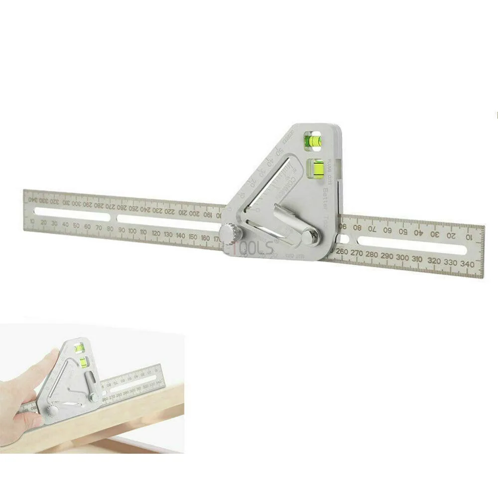 Adjustable Protractor Angle Ruler Combination Square Ruler Stainless Ste... - $64.33