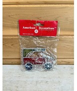 Vintage American Decorations Faux Stained Glass Classic Car Christmas SE... - £18.01 GBP