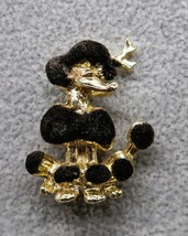 Vtg Mid-Century Gold and Black Tone Poodle 1&quot; Brooch Pin Nice Unsigned F... - $14.99