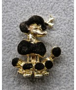 Vtg Mid-Century Gold and Black Tone Poodle 1&quot; Brooch Pin Nice Unsigned F... - €12,83 EUR