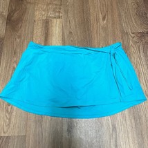 Jones New York Solid Teal Swim Skirt Attached Brief Women’s Size 14 Tie ... - $21.78