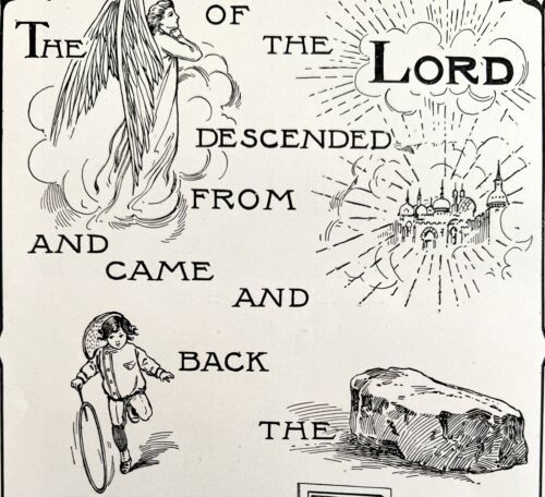 1901 Bible Passage Matthew 28:2 Victorian Word Symbol Puzzle Religious D... - $19.99