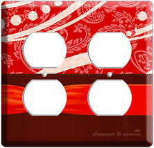 4 Hole Red Outlet Cover Plate For Mickey Mouse &amp; Minnie Kissing Theam Room Decor - £8.94 GBP