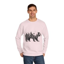 Unisex Forest Bear Illustration Black and White Adult Crew Neck Sweatshirt - £33.92 GBP+