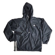 Vintage 90s Adidas Pullover Windbreaker Jacket Men’s Black White Size Me... - $39.55