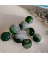 Beauties Vintage Akro? Green Patch Marbles .60 &amp;.54 Inches (Lot 8) - $298.08 MXN