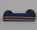 Vintage Blue, Red, &amp; White Striped Fabric Lapel Hat Pin - $5.45