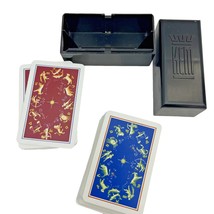 KEM 1940s Playing Cards 2 Sets Black Case Bakelite Complete Astrological Vintage - £32.85 GBP