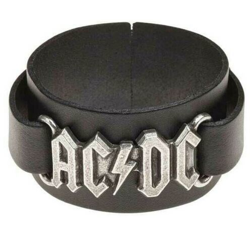 Alchemy Gothic AC/DC Black Leather Wrist Strap Official Rock Bracelet HR... - $50.95