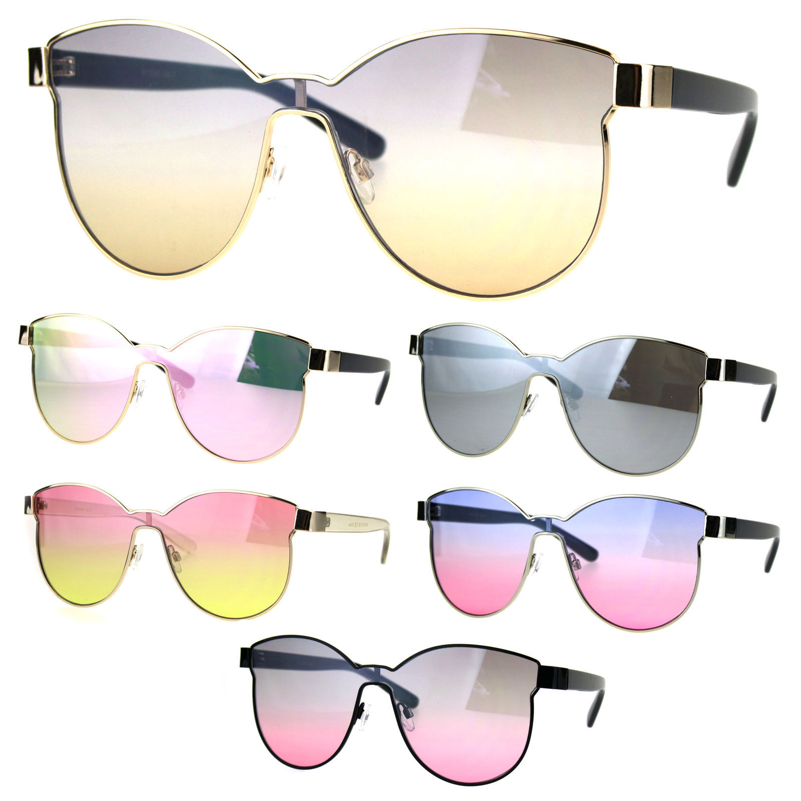 Womens Trendy Chic Panel Shield Butterfly Designer Sunglasses - $12.95