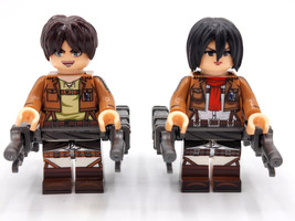 Eren and Mikasa Attack on Titan TV Series 2pcs Minifigures Building Toy - £5.09 GBP