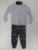 THREE DOTS PAJAMA SET SZ M WITH EYE MASK STORM BLUE CLOUD KNIT VELOUR NWT - $16.99