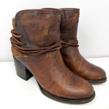 Freebird by Steven Women’s Casey Ankle Boot Sz 8 Cognac Leather Suede Bo... - $59.35
