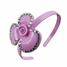 Flower Headband w/Stones for Women Girls Hairband - Lavender Color - $13.00