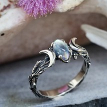 Vintage Triple Moon Crescent Band Moonlight Desing Ring Size 10 - £19.26 GBP