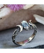 Vintage Triple Moon Crescent Band Moonlight Desing Ring Size 10 - £19.26 GBP
