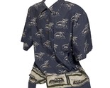 Vintage Hawaiian Shirt Men Size XL Palm Tree Island Woody Surfer Car - $11.88