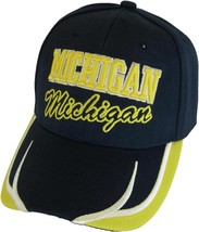 Michigan Block and Script Lettering Baseball Cap with Embroidered Bill (... - $19.95