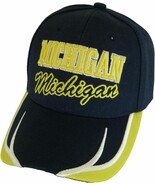 Michigan Block and Script Lettering Baseball Cap with Embroidered Bill (... - $27.28 CAD