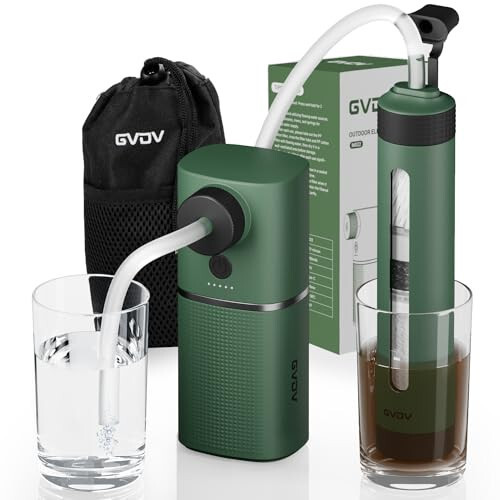 GVDV Electric Water Filter Camping, 0.01 Micron 6-Stage Portable Water P... - $72.89