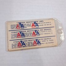 Vintage American Airlines Luggage Tag English French Spanish clear AA pouch - $24.00