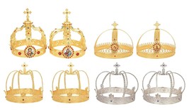 Russian Style Gold Orthodox Byzantine Christian Church Pair Wedding Crowns - $267.70+
