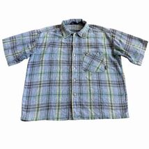 Vintage Quiksilver Men’s Button Up Shirt Sz XL Short Sleeve Plaid Blue 9... - $24.70