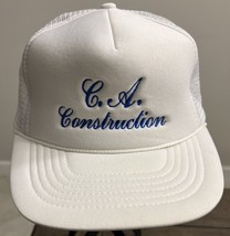 Vintage Snapback Mesh Trucker Style Hat Cap C.A. Construction Advertisement Nice - $14.46