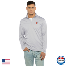 Vantage Apparel Men's Collegiate Micro Mesh Performance Gray 1/4 Zip Pul... - $44.95
