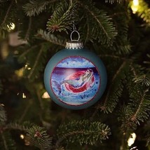 Mermaid on Floaty Glass Globe Ornament Made in USA Hand Painted - $26.68