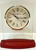 Vintage John Deere Howard Miller Mantel Glass and Wood Analog Clock 7 x 5.5 In - £20.35 GBP