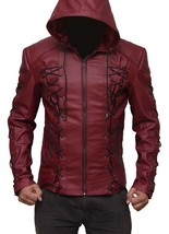 Roy Harper Maroon Arrow Jacket, Men Leather Jacket, Celebrity Jackets fo... - $143.99