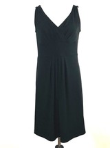 Ann Taylor Loft Dress Size 8 Black Stretch Mini V Neck Sleeveless Party ... - £11.18 GBP