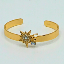 Coach Yellow Gold Swarovski Pave Crystal Signature Bangle Bracelet Set 7... - $89.09