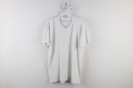 Vintage 90s Streetwear Mens Large Blank Thin Short Sleeve T-Shirt White USA - £34.92 GBP