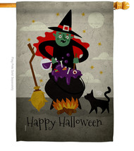 Casting Spells House Flag Halloween 28 X40 Double-Sided Banner - £29.55 GBP