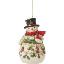 Enesco Jim Shore Heartwood Creek Snowman Holding a Cardinal Hanging Orna... - $39.99