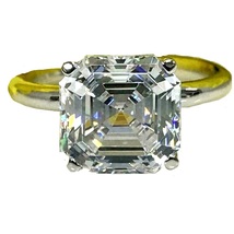 2.50 Ct Asscher Cut Diamond Women&#39;s Engagement Ring 14k White Gold Finish - £72.15 GBP