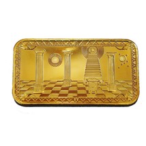 Blue Lodge  Freemason Masonic Gold Plated Bullion Bar - £7.80 GBP