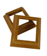 Vintage Oak Wood Picture Frame Set of 2 Holds 5&quot;x4&quot; Canvas Paintings - $61.07 CAD