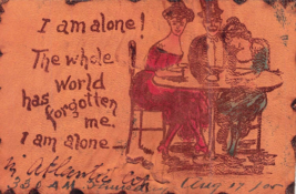 I Am Alone In Atlantic City~Whole World Has Forgotten ME-~1906 Leather Postcard - £4.79 GBP