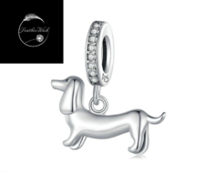 Dachshund Dog Family Charm Genuine Sterling Silver 925 For Bracelets Puppy Mum - £16.82 GBP