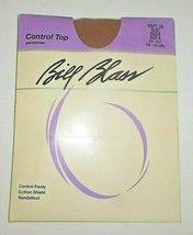 BILL BLASS control top sandalfoot pantyhose Cotton shield Color beige Si... - $1.99